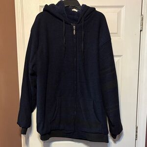 Men's Navy Hooded Zip Jacket